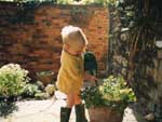 Felix watering the plants