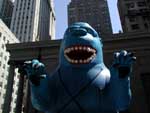 A giant inflatable ape in front of the Post Office across the street from the World Trade Center, 3/28/2001