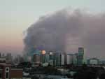 The view from our apartment windows - watching Manhattan burn (about 7:30 PM)