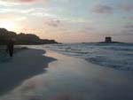 The beach at dusk, with la isla Piana on the right