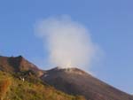 Our mission was to climb Stromboli to witness the eruptions. Here's a view of the active cone from the trail.