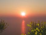 The sun setting over the Mediterranean, from 700m or so up Stromboli