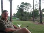 Dad enjoying a drink on the back porch