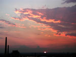 A Jersey City sunset, complete with smokestacks, 8/18/03