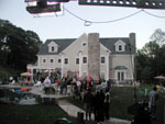 Shooting the big cookout scene behind the main house