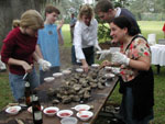 Sari shucking oysters. Man, they were tasty.