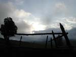 The lodge was once a dairy farm, hence all the old fences and lumpy terrain